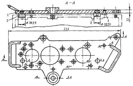 Struktur der Bohrlehre Flat Top Drill Jig